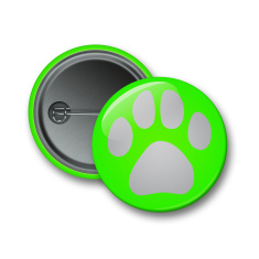 Reflexní připínací odznak - packa zelená